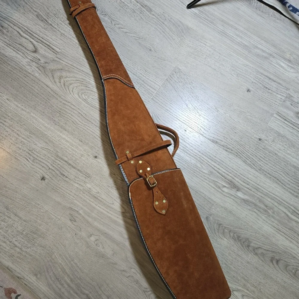 VTG Leather‎ Rifle Gun Case Scabbard Hand Made Deer Scene Western Design 51x9